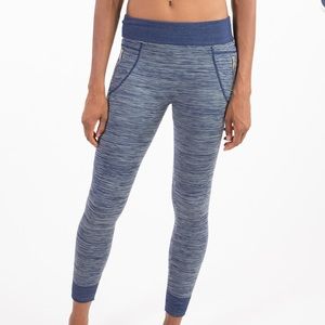 NEW Navy Space Dyed zip pocket Fleece Leggings
